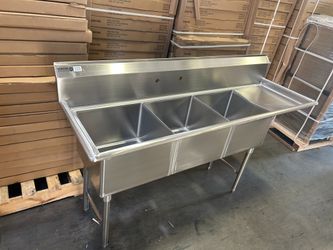 3 bowl sink Brand New NSF Stainless Steel Commercial Compartment Sink 16GA – Nordsteel #5