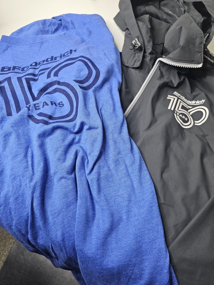 BFG BF GOODRICH Jacket And Tee Shirt Pacakage 150 Year Anniversary Big And Tall 3XL Coat 4XL Shirt