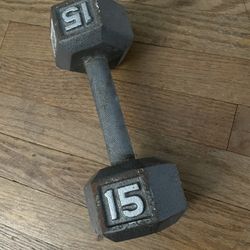 15 pound hex Dumbell/one single dumbbell only