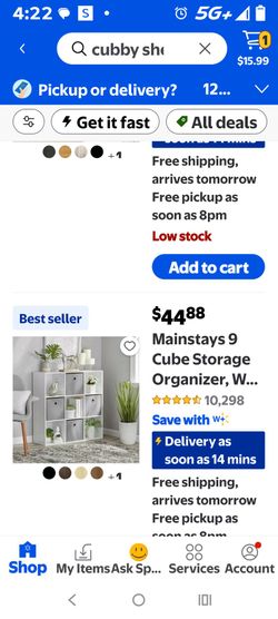 Cubby storage shelving