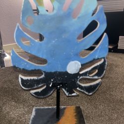 Hand Wood Painted Leaf/ Artwork 