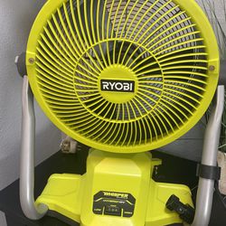 Ryobi One+ Cordless Hybrid Wishper Series 12” Misting Air Cannon Fan  TOOL ONLY