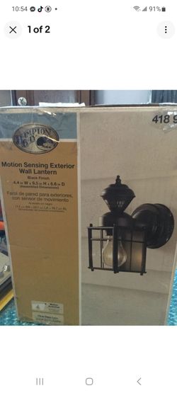 NEW HAMPTON BAY Bayside Mission 150° Black Motion-Sensing Outdoor Wall Lantern S