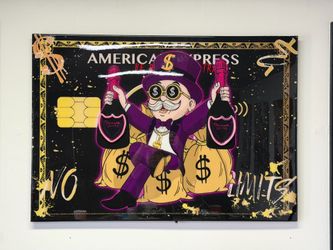 Monopoly Style Neon Wall Art America Express No Limits Dom 70x100cm