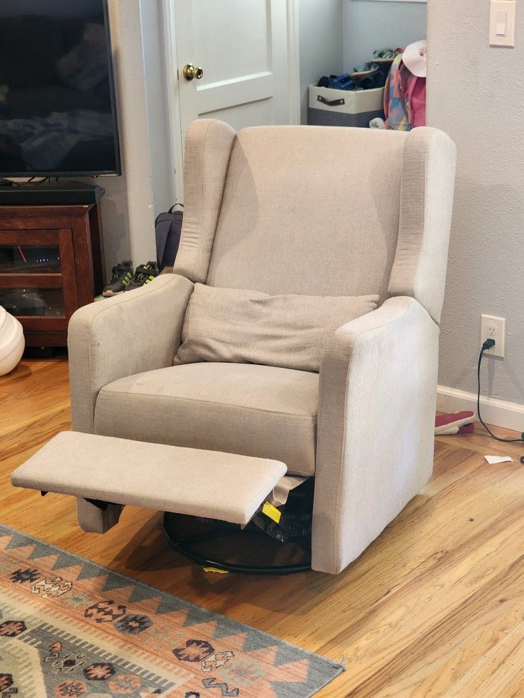 Water Repellent Nursing Chair (reclines, rocks, rotates)