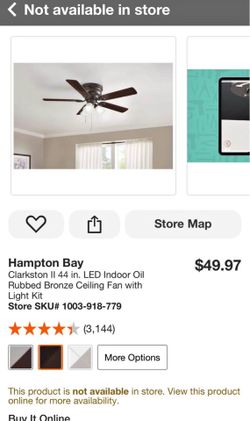 Hampton Bay Clarkston || 44 in. LED Indoor Oil Rubbed Bronze Ceiling Fan with Light Kit
