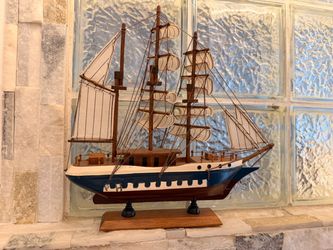 handcrafted wooden nautical ship model