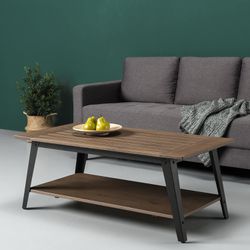 Wooden and Metal Coffee Table, Industrial Style