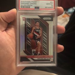 2018 Panini Prizm Anfernee Simons Silver Prizm Gem 10