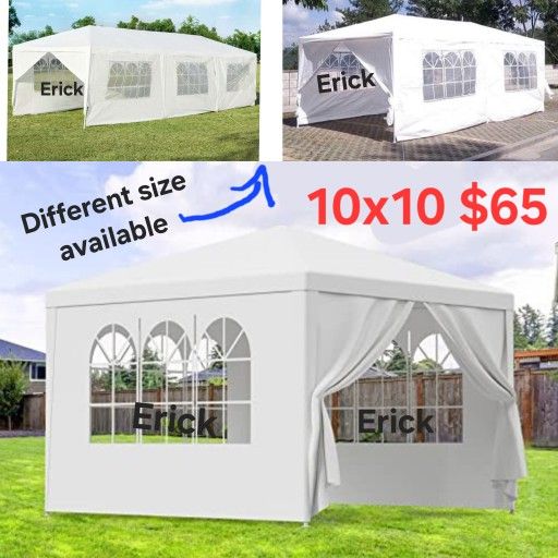 Outdoor Gazebo Canopy Wedding Party Tent Camping Shelter Canopies Commercial Tents Market Stall Waterproof Tent with Removable Side Walls 10x10