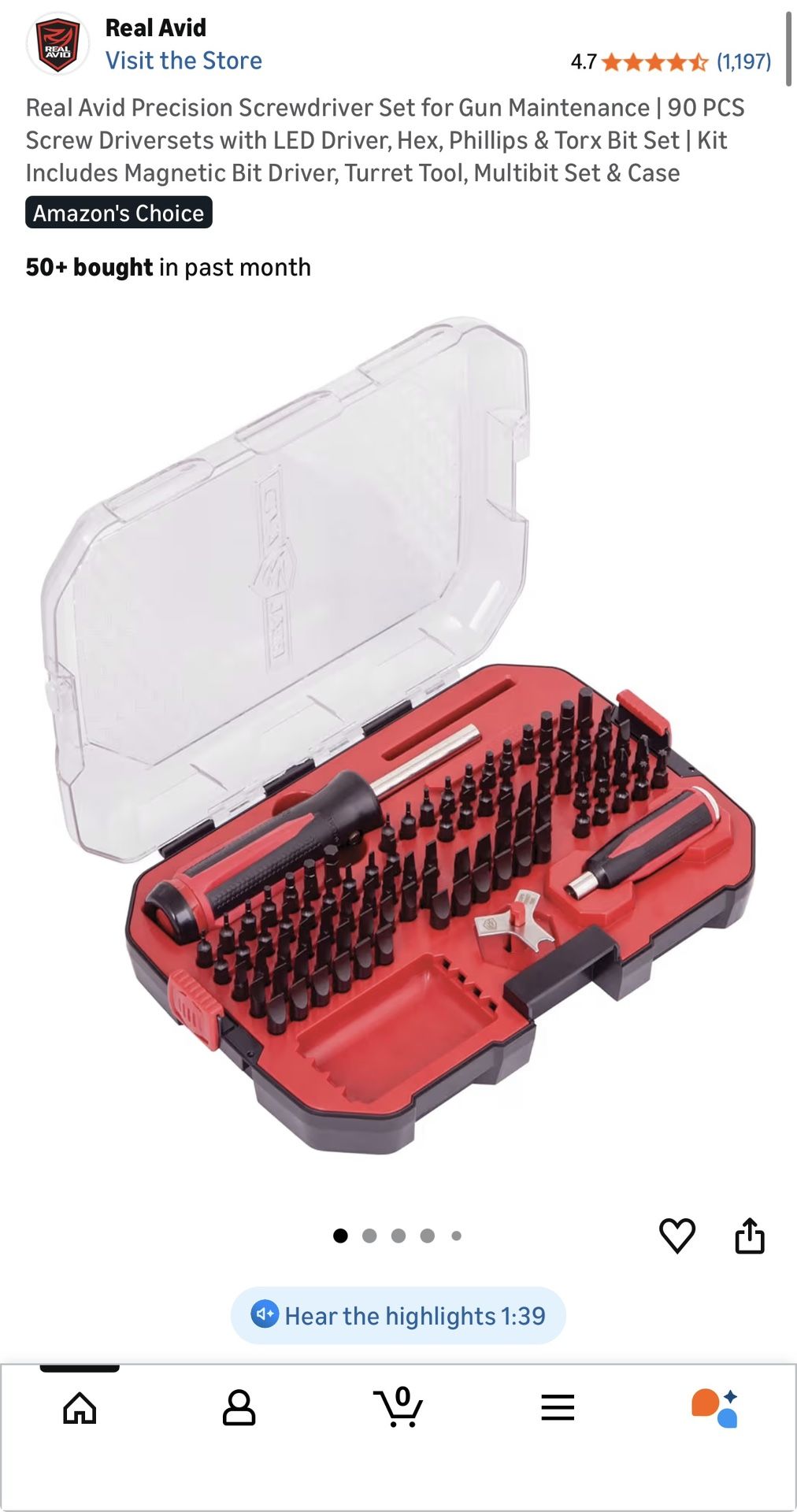Real Avid Precision Screwdriver Set for Gun Maintenance
