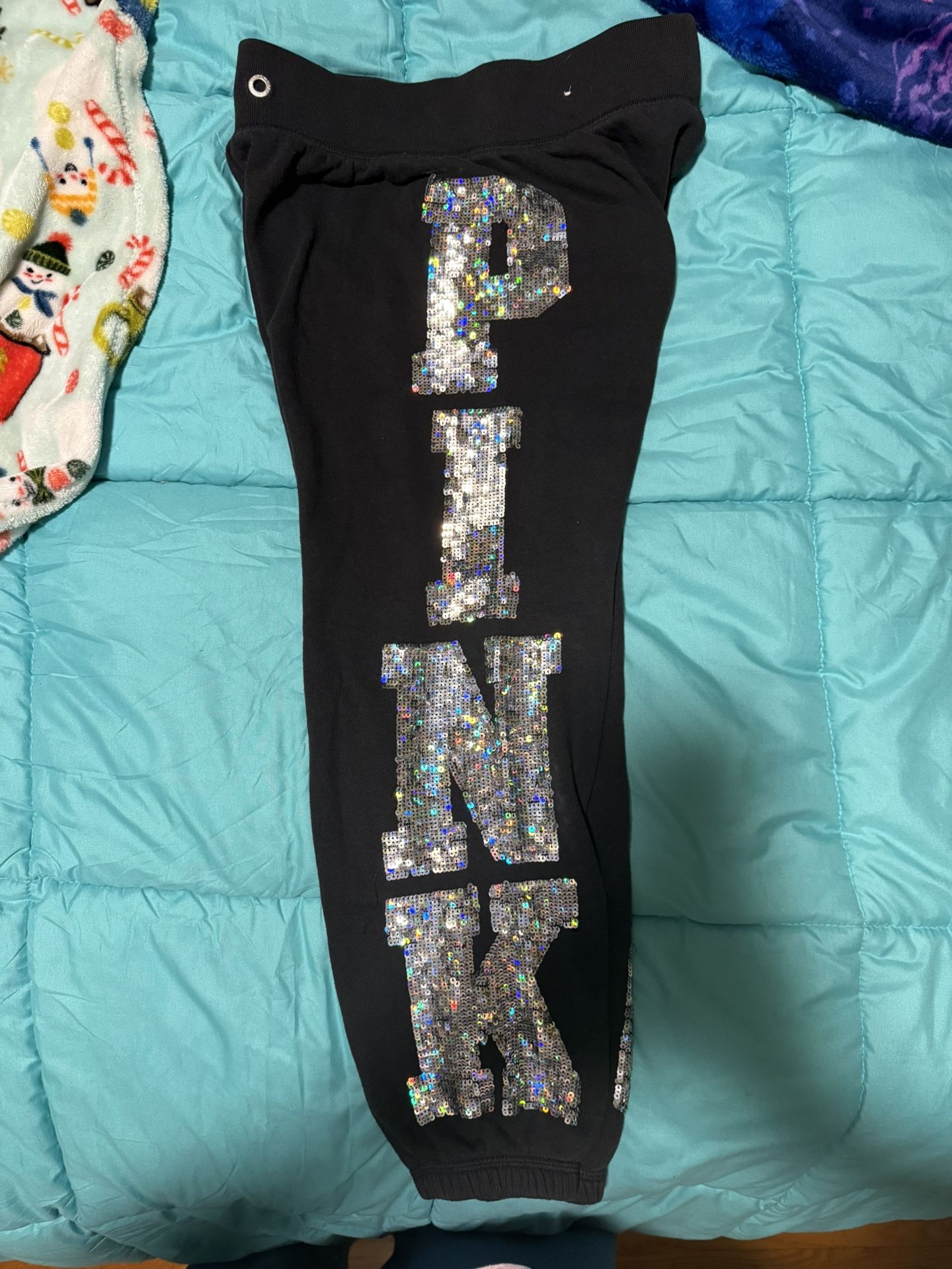 PINK Vintage Xs Bling Sequin Sweatpants