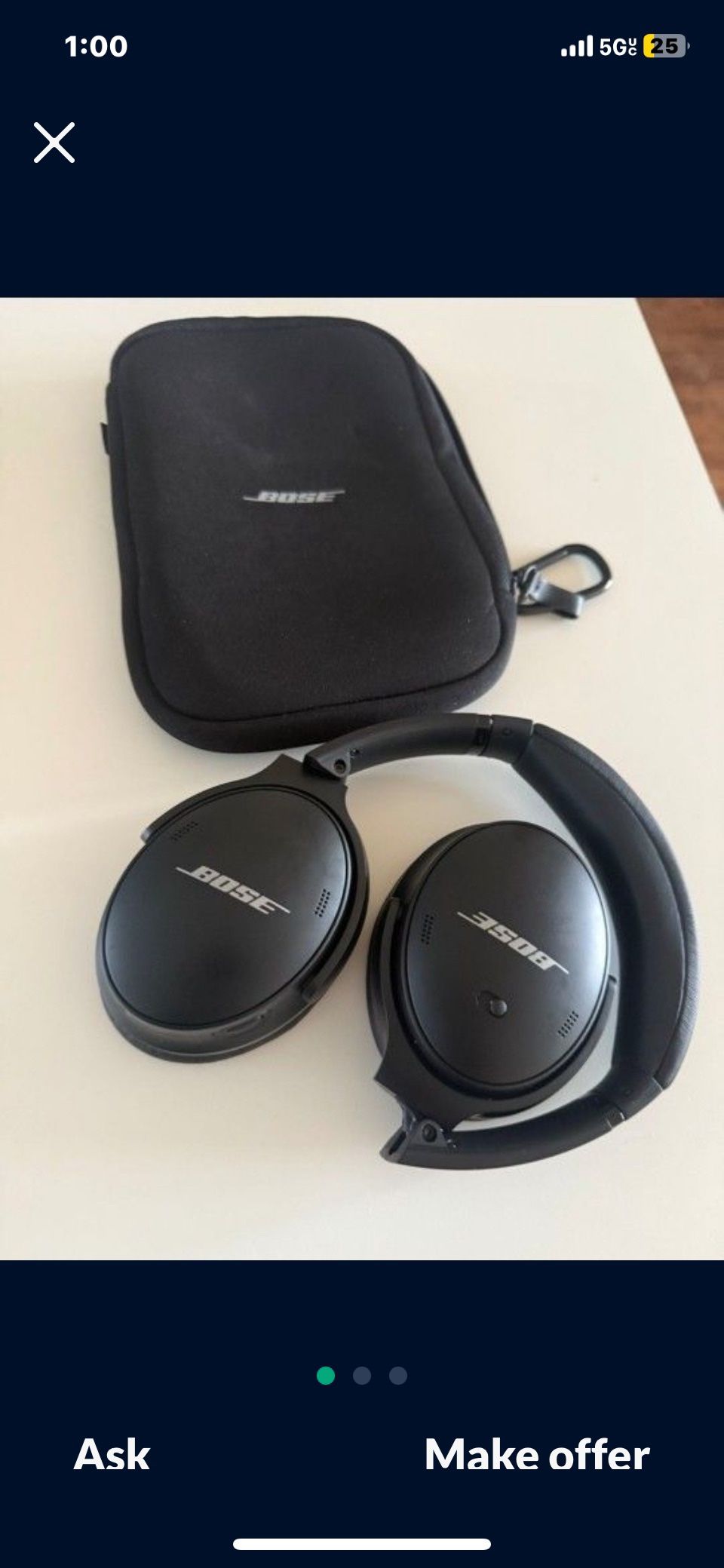 Bose noise Cancelling headphones