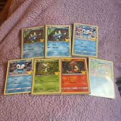 Holographic 25th anniversary McDonalds Pokemon cards