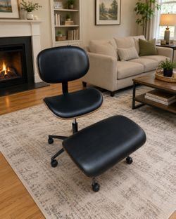 Cross-legged office chair with wider curved wood back support; ergonomic meditation office chair for adults up to 300 lbs; height-adjustable and swive
