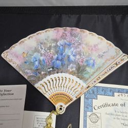 Lena Liu Unfolding Beauty "Elegance" Porcelain Fan Bradford Exchange COA (UQ)