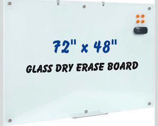 Wingwise Large Glass Dry Erase Board, 72 x 48 Inches Magnetic Whiteboard