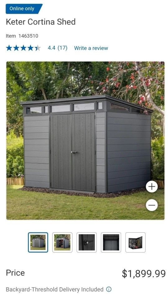 Keter Cortina 9x7 Storage Shed $1,200