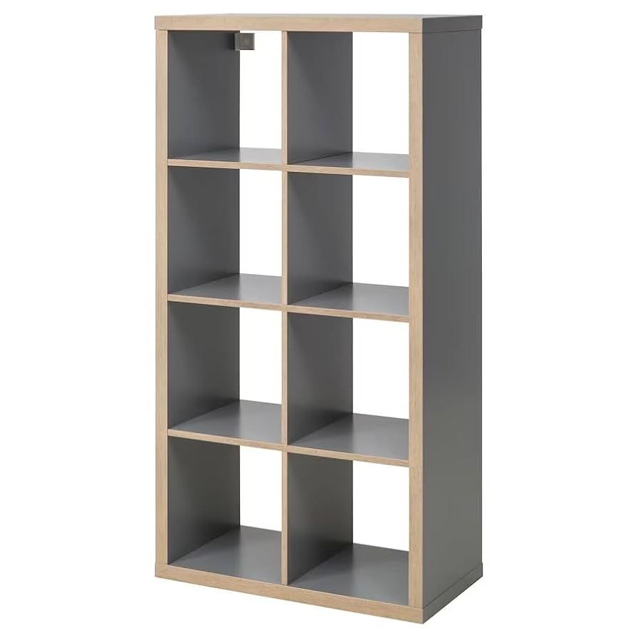 Bookshelf/TV Stand Grey/wood Color 8 Cubes