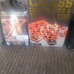 New Chess Game DVD and 3 In 1 Chess And Checkers And Tic Tac Toe Board Games All For $30 