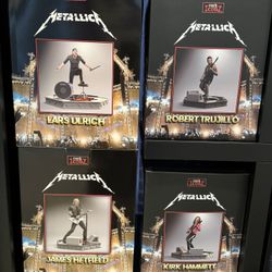 Metallica Rock Iconz KnuckleBonz Statue Set Lot Kirk Robert Lars James New