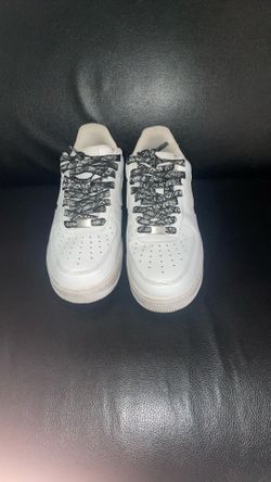 Air Force 1 Low & Black Bandana Shoe String, Size 8