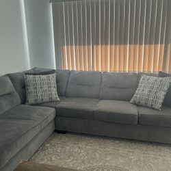 Gray Fabric Sofa – Like New (Bob’s Furniture)