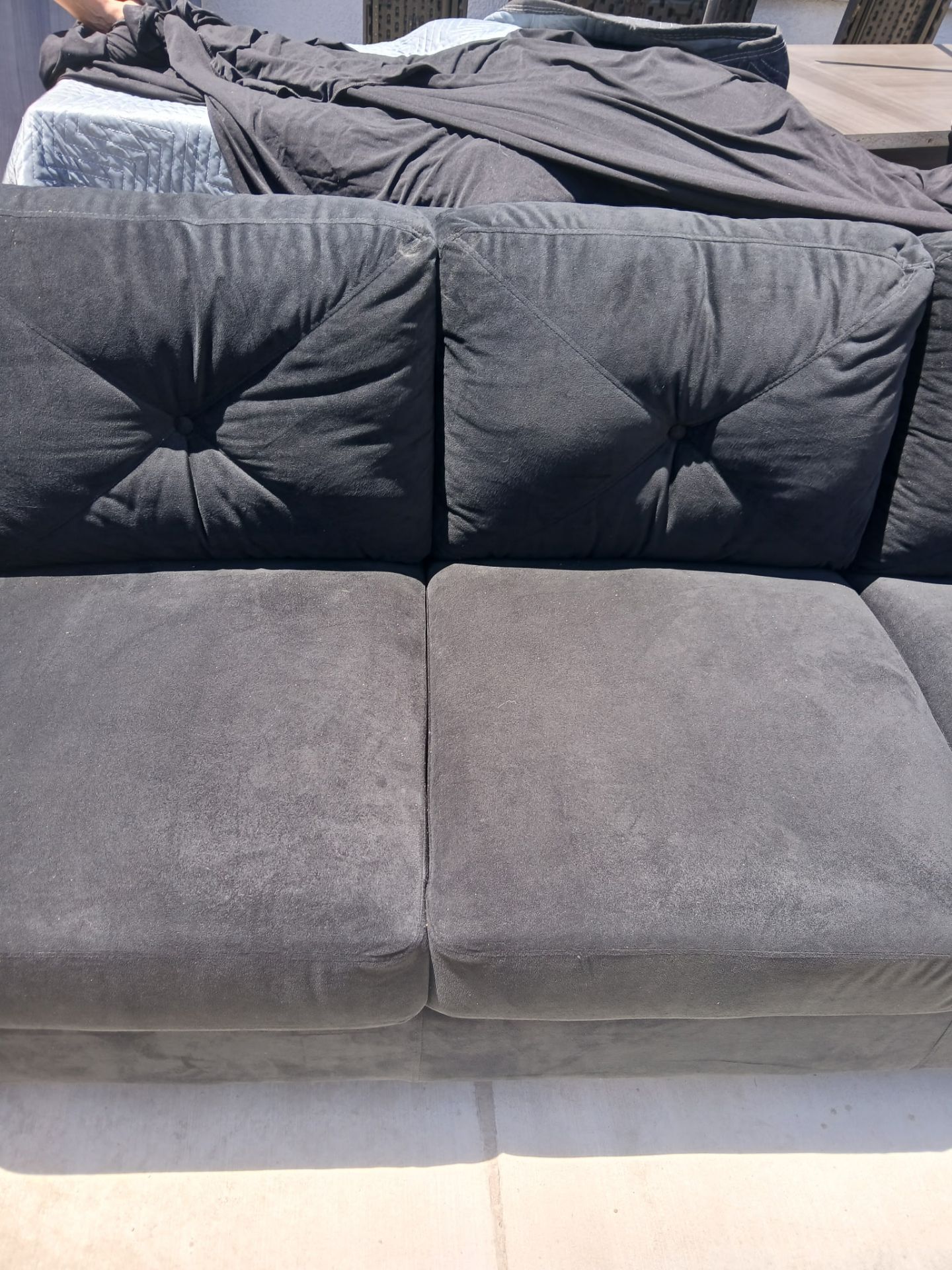 Black swead sofa