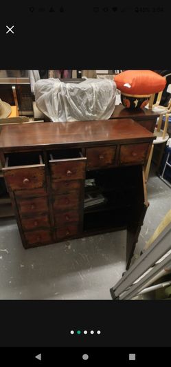 Pottery Barn Weathered Rustic Red Andover Apothecary Media Cabinet