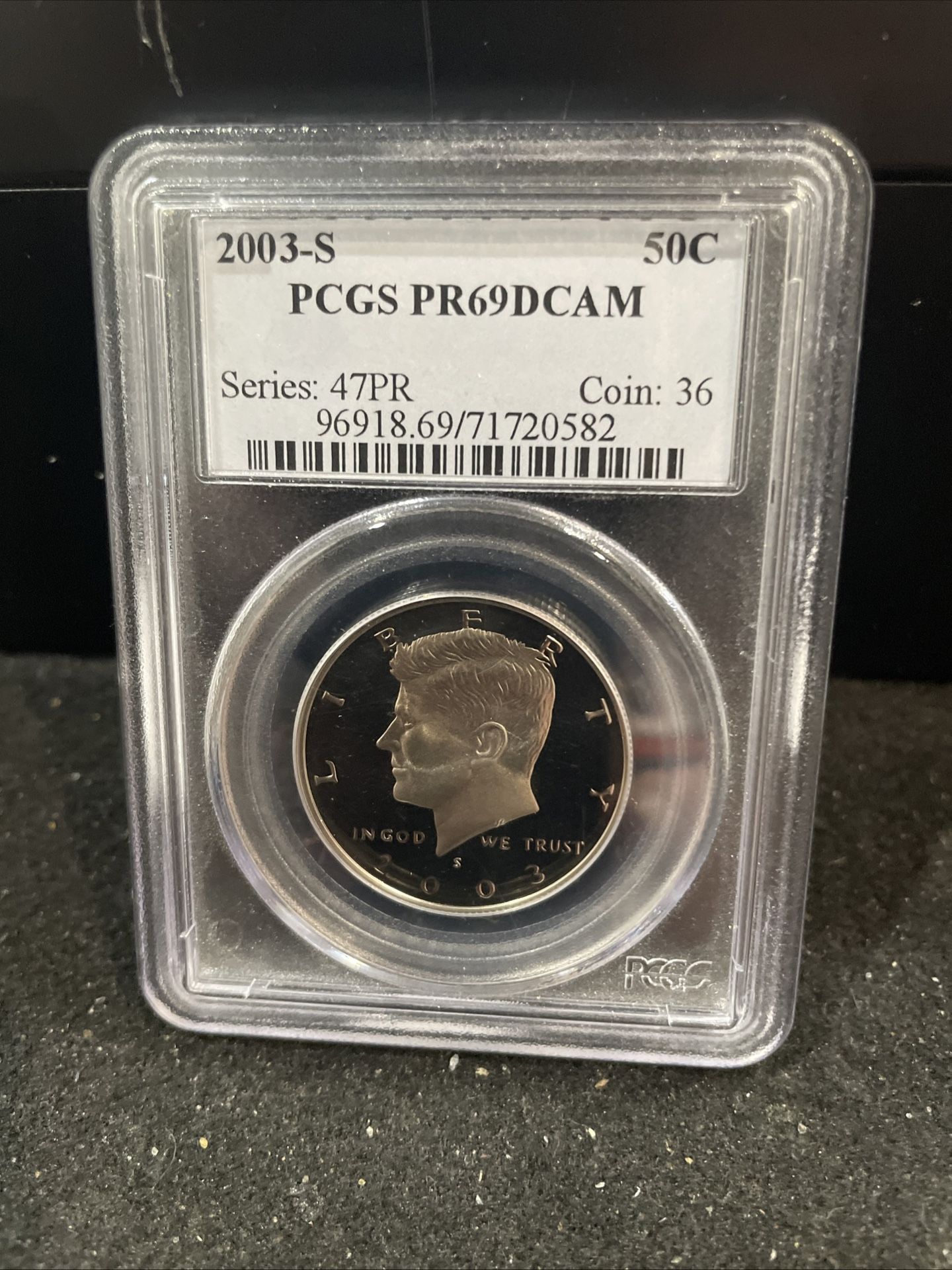 2003 S Gem Proof Kennedy Half Dollar Graded By PCGS At PR69 S-8