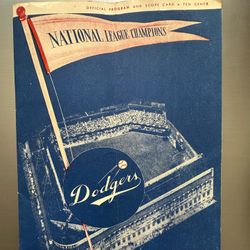 1953 Brooklyn Dodgers vs. Phillies Baseball Game Program Jackie Robinson