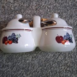 Houston Harvest Ceramic Double Jelly Server 