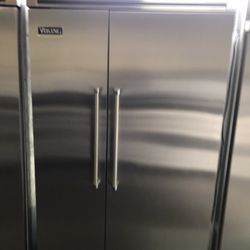 Viking 48”Wide Built In Stainless Steel Side By Side Refrigerator 