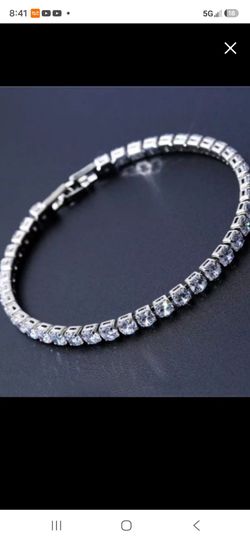💗Silver 4mm Princess Cut Zirconia Tennis Bracelet💗