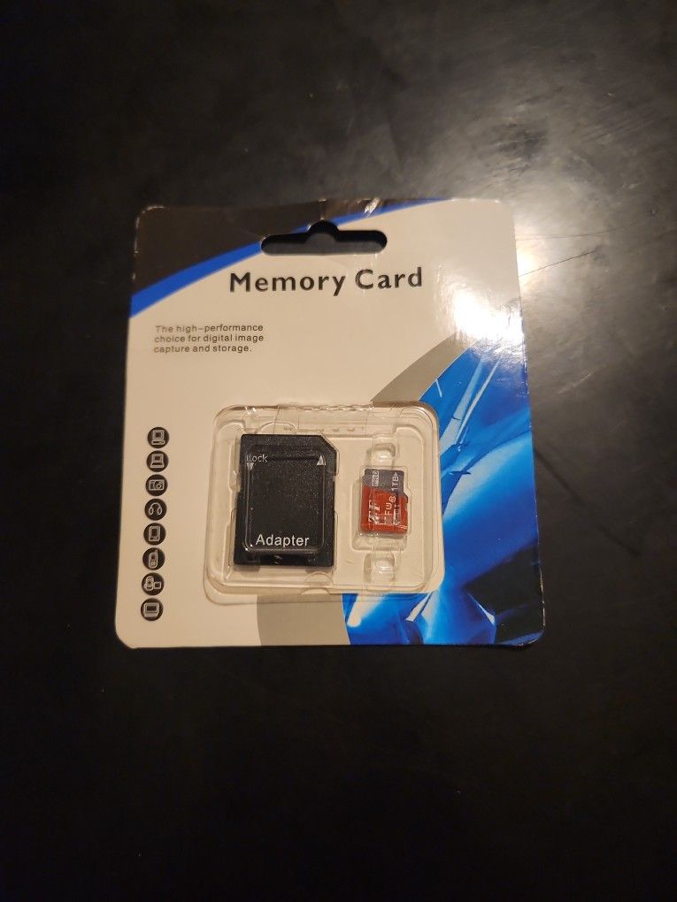 microSD memory card with an adapter.