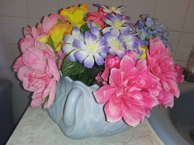 $5 Blue Porcelain Flower Bowl