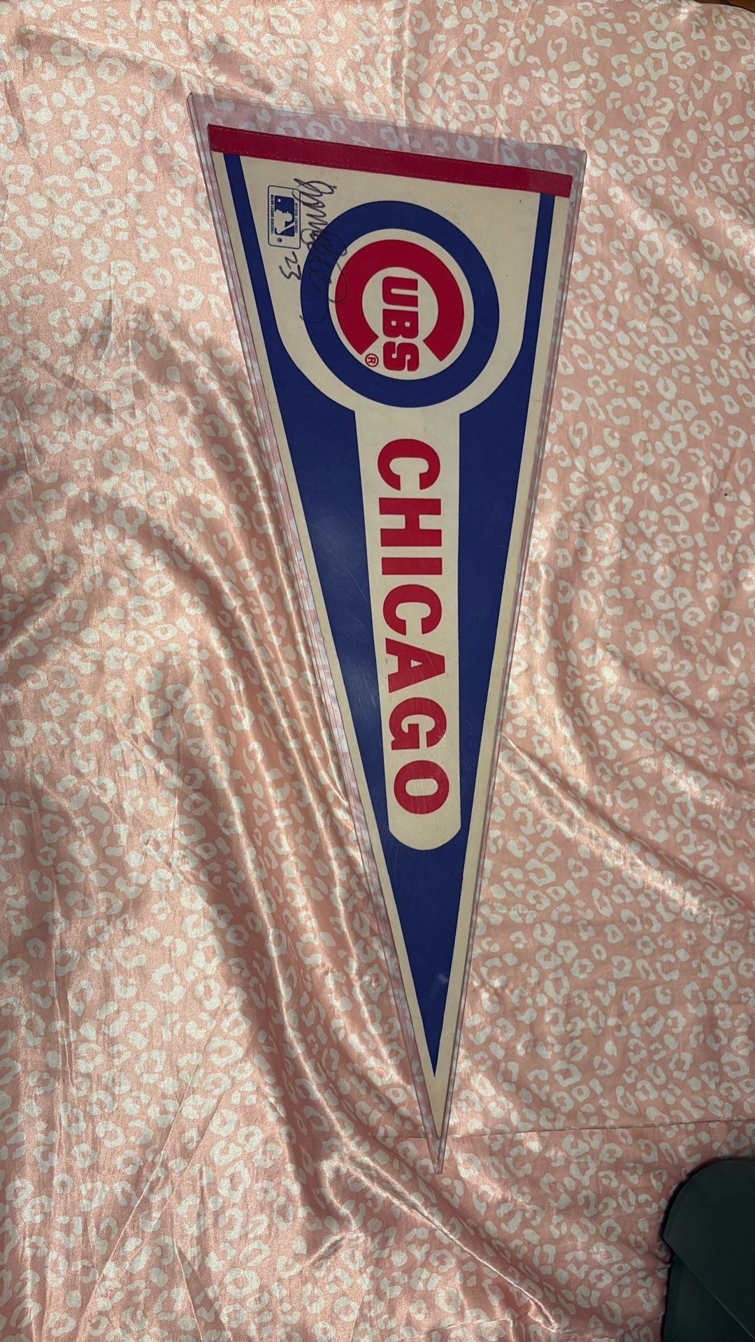 Ryne Sandberg Signed Pennant