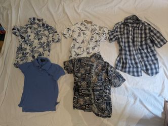 Boys Short Sleeve Size 8 M Button Up Aloha Star Wars Hawaiian Polo 