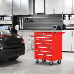 Rolling Tool Chest with 7-Drawer Tool Box with Wheels Multifunctional Tool Cart Mechanic Tool Storage Cabinet for Garage, Warehouse, Workshop, Repair 