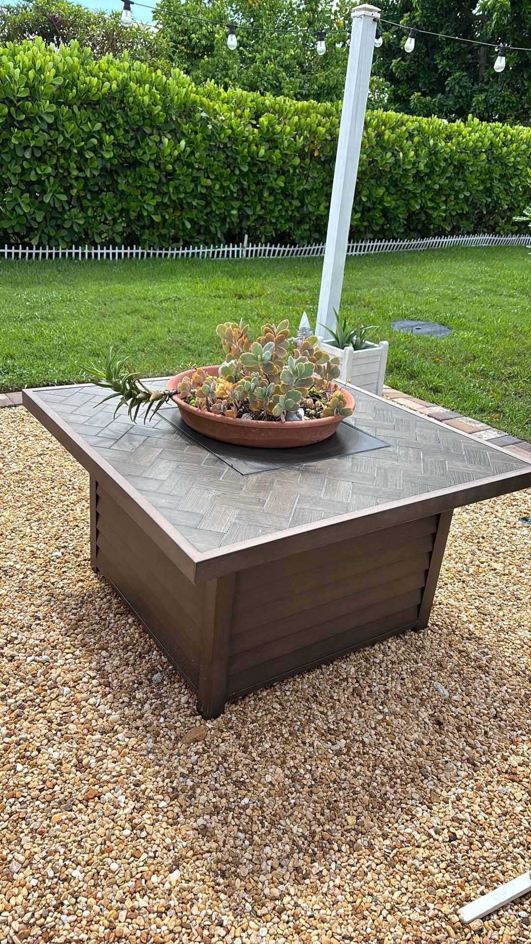Gas Fire Barrel With 4 Swivel Aluminum Chairs