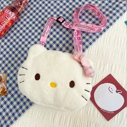 Sanrio Hello Kitty Pink Plaid Bow  Plush Mini Crossbody | Shoulder Bag🎀👜✨️