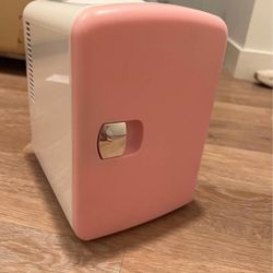 Pink White Mini Bar Refrigerator Fridge Room Home Decor