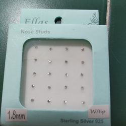 Sterling silver Rhinestones Nose Studs (Box)