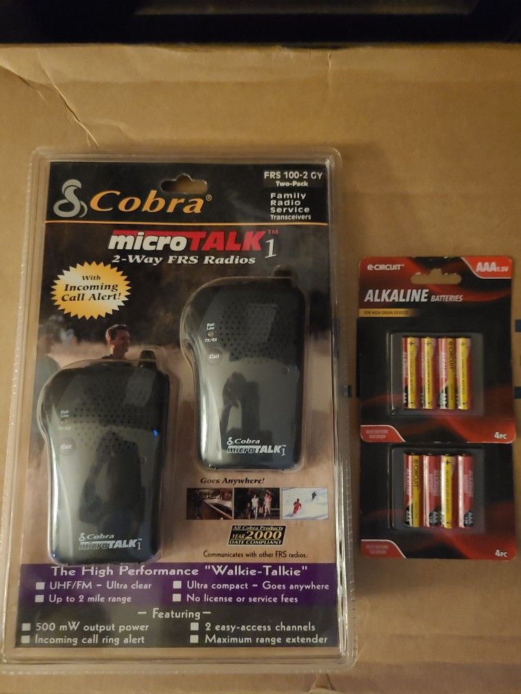 Brand New Cobra Walkie Talkies With Batteries