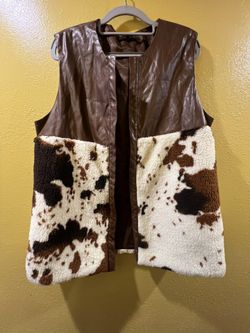 Western Cow Print Vest