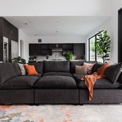 Albany Park Modular Kova Pit Couch - Charcoal/dark gray