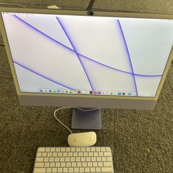 iMac PURPLE  Model 21,1  M1 Chip 8GB RAM  256GB SSD 