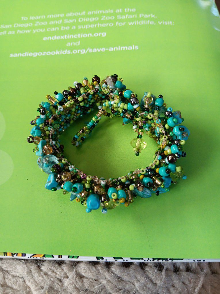Turquoise Multi Bead Cluster Bracelet