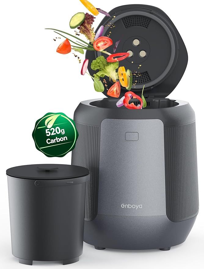 Enboya Electric Composter: 4.2L Large Capacity Odorless Quiet Composter Kitchen Counter Top Food Cycler Machine Electric Compost Bin Indoor Countertop