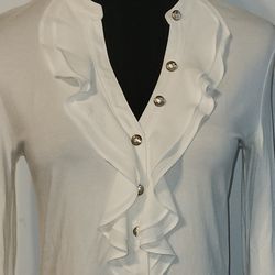 White House Black Market Off White Blouse Shirt, Size XXS